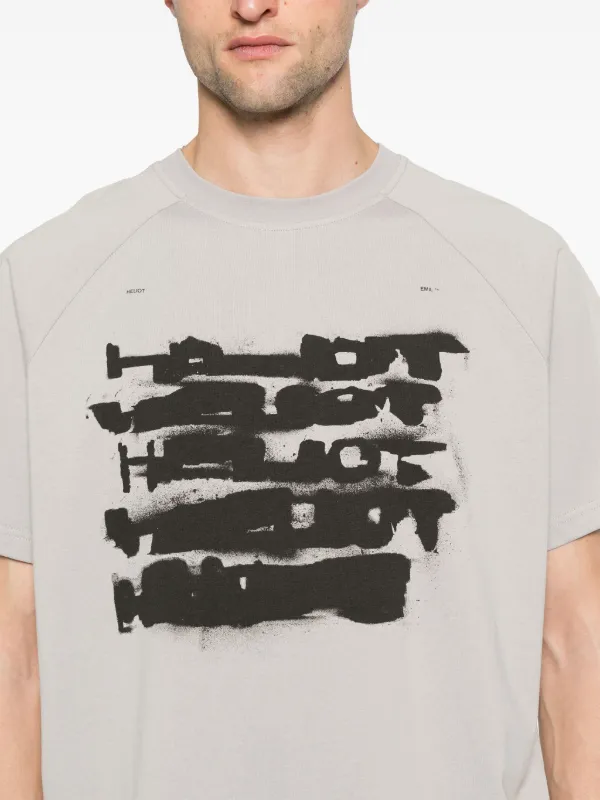 HELIOT EMIL logo-print Cotton T-shirt | Grey | FARFETCH