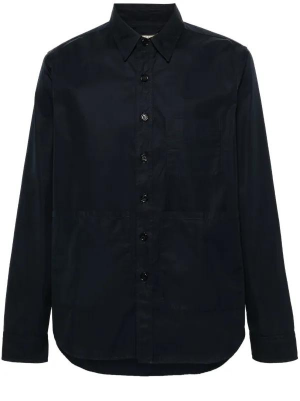 ASPESI Poplin Patch-pocket Shirt in Blue