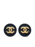 CHANEL Pre-Owned 1990-2000s CC quilted clip-on earrings - Black