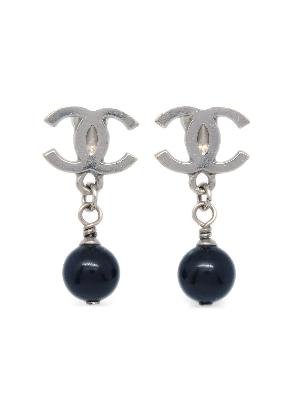 CHANEL Pre-Owned 2010 CC drop earrings | Silver | Image 1