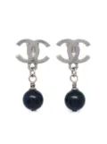 CHANEL Pre-Owned 2010 CC drop earrings - Silver