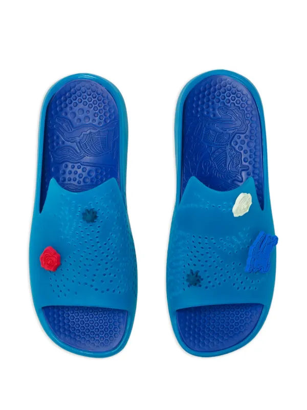Burberry Stingray charm-embellished Slides | Blue | FARFETCH