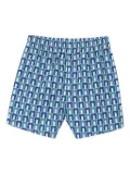 Lacoste geometri-print swim shorts - White