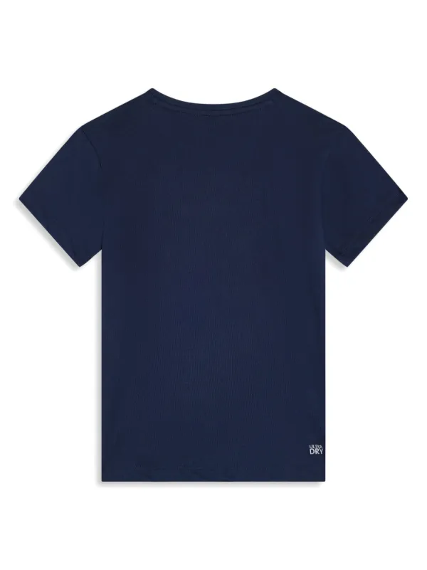 Lacoste Kids Sport Croc print T shirt kids Cotton Polyester 12 yrs Blue