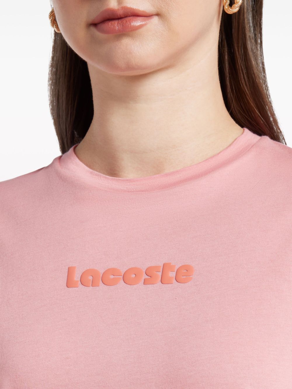 Lacoste T-shirt met logoprint Roze
