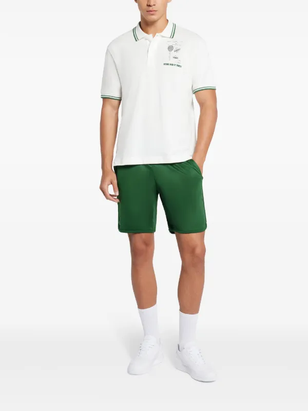 Lacoste Embroidered Track Shorts Green FARFETCH IN