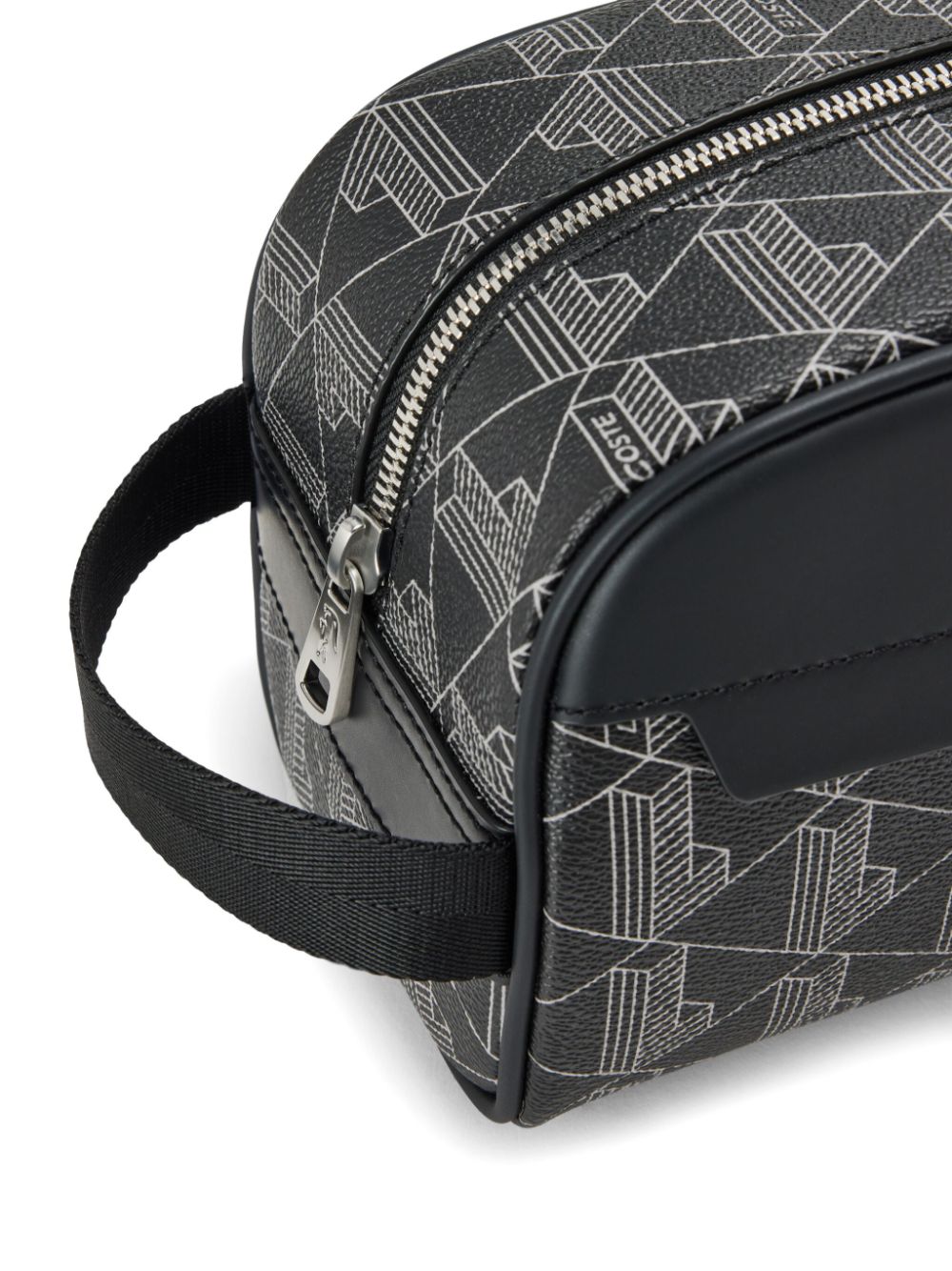 Shop Lacoste Monogram-pattern Wash Bag In Black