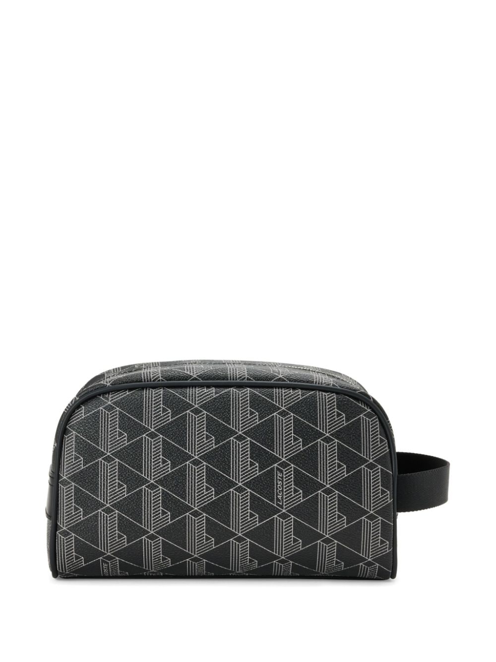 Shop Lacoste Monogram-pattern Wash Bag In Black