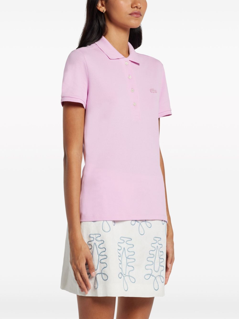 Shop Lacoste Logo-appliqué Polo Shirt In Pink