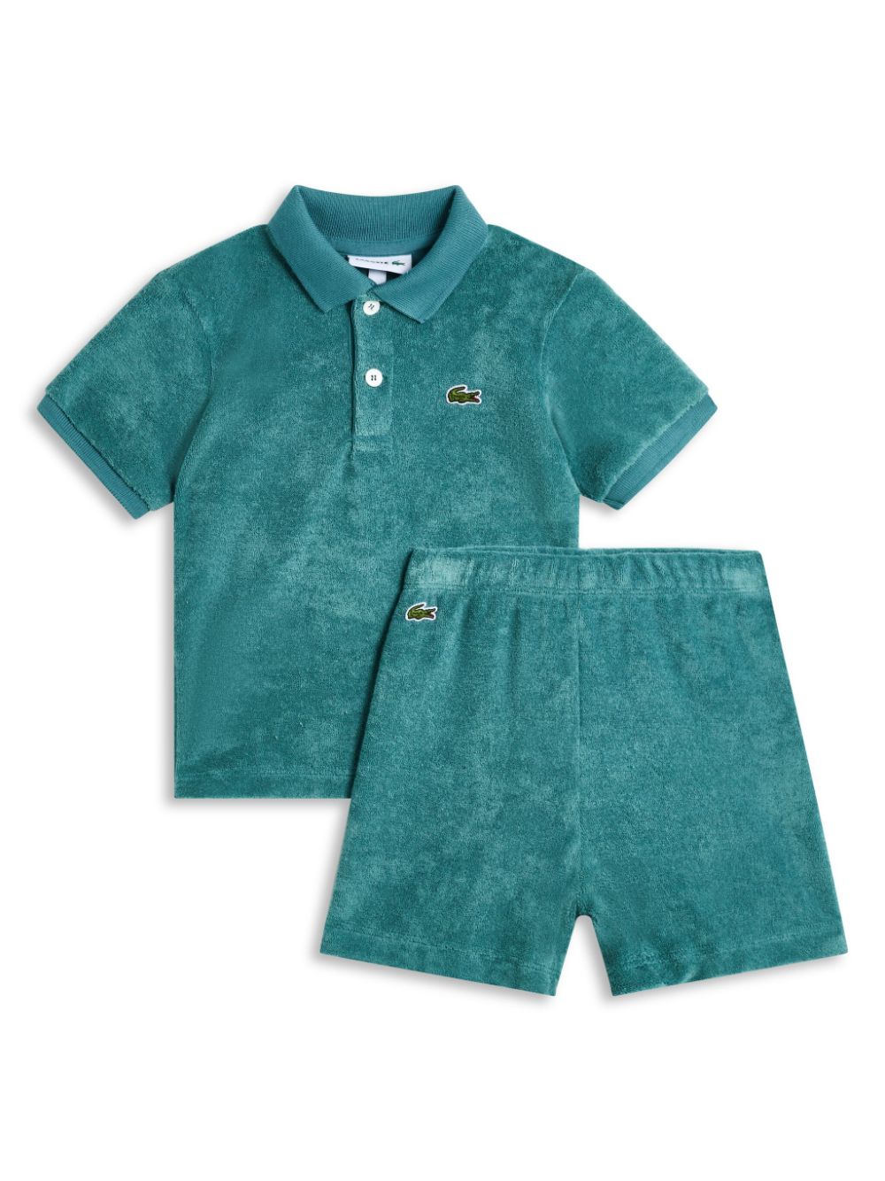Lacoste Babies' Logo-print Cotton Shorts Set In 蓝色