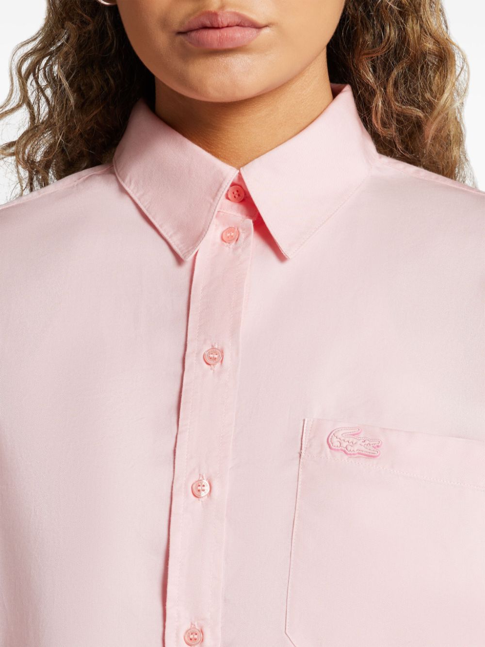 Lacoste Button-up blouse met logo-applicatie Roze