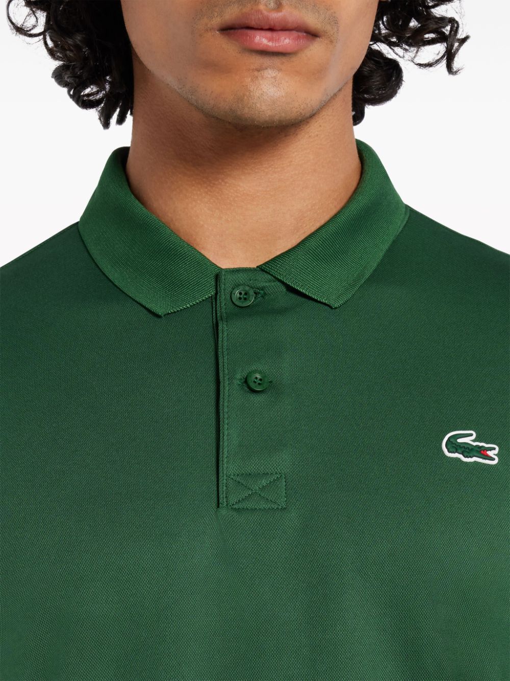 Shop Lacoste Logo-embroidered Polo Shirt In Green