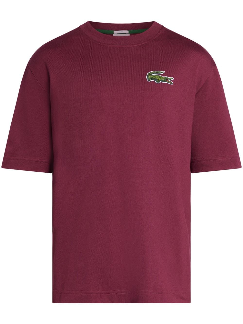 Lacoste bordeaux logo-patch cotton T-shirt Rood