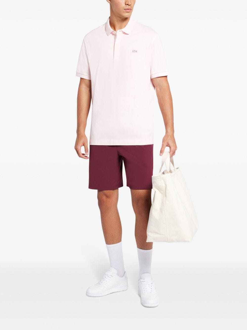 Lacoste Embroidered running track shorts - Rood