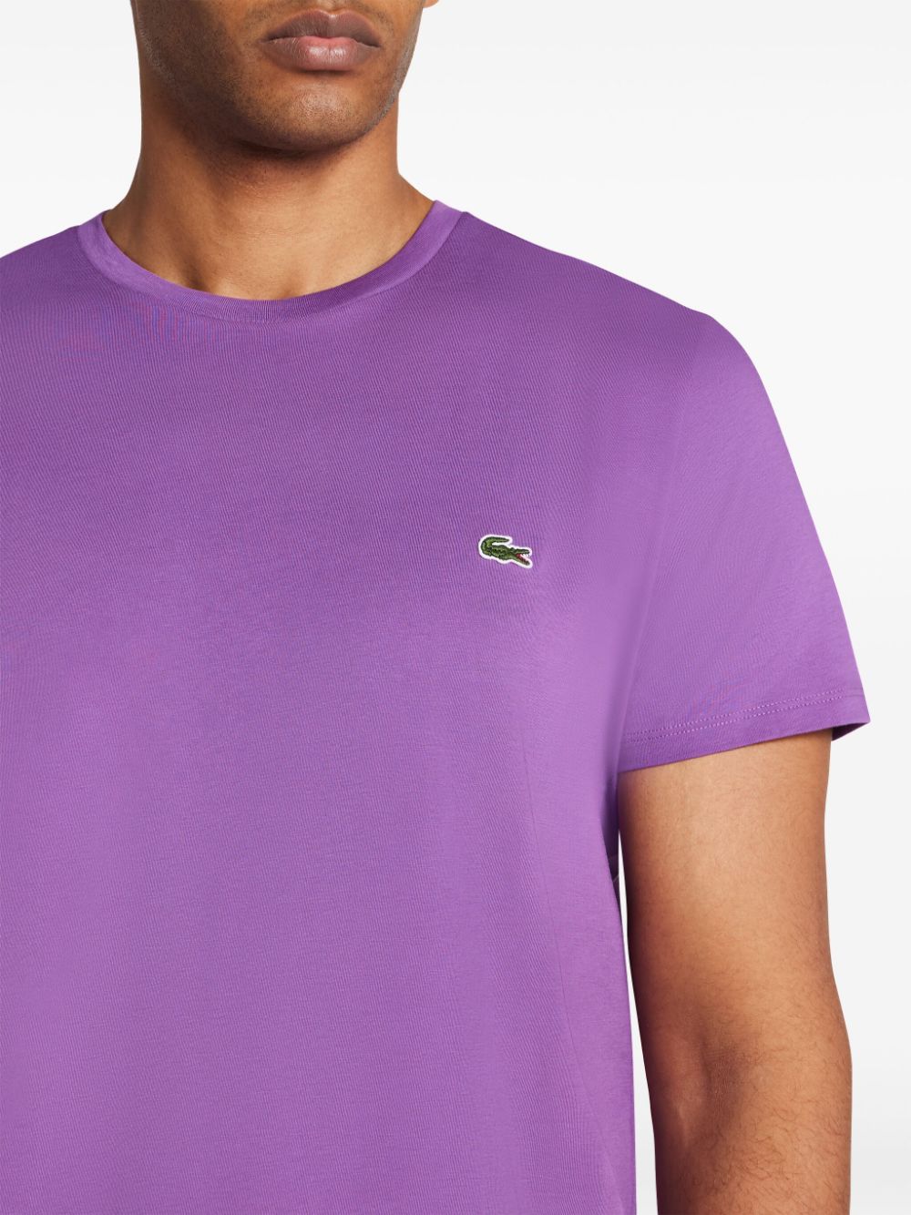 Lacoste T-shirt met logopatch Paars