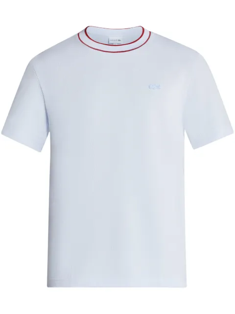 Lacoste stripe-collar cotton piqué T-shirt