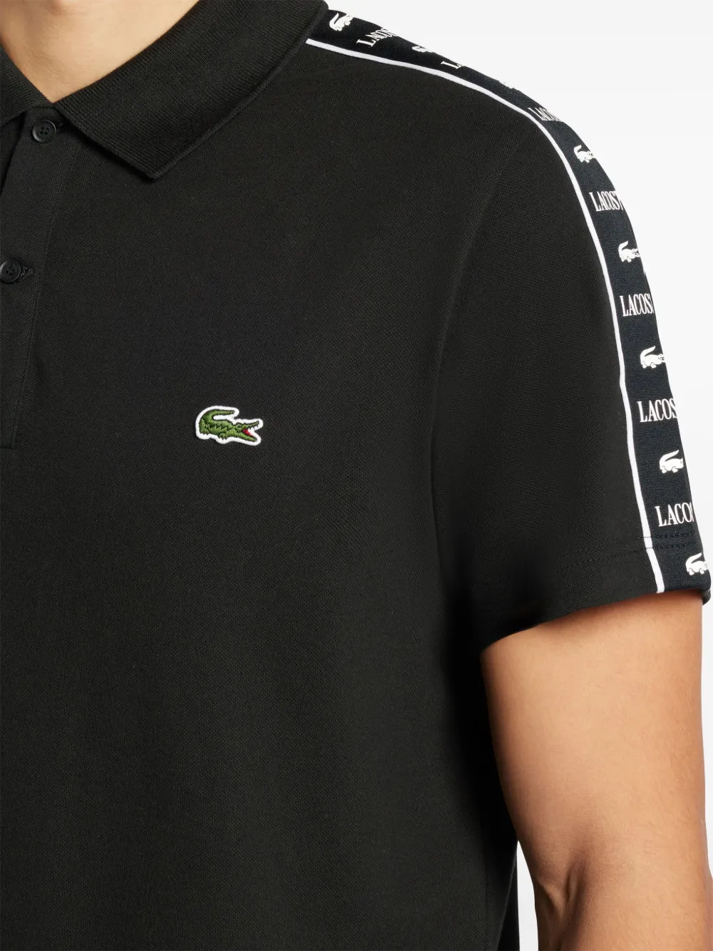 Lacoste Poloshirt met geborduurd logo Zwart