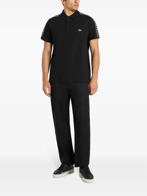 Lacoste サイドストライプ ポロシャツ | ブラック | FARFETCH JP