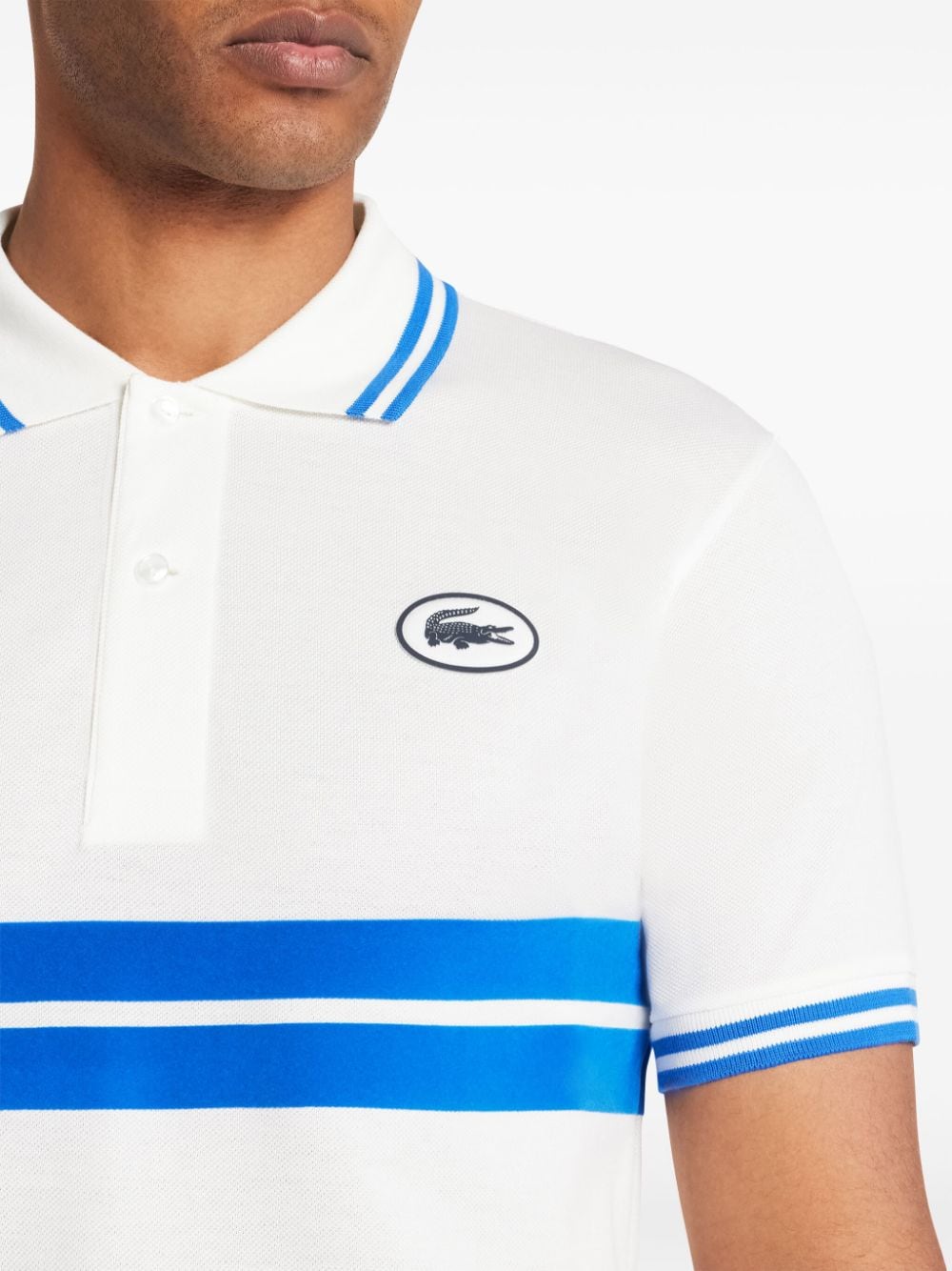 Lacoste Gestreept poloshirt Wit