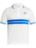 Lacoste striped organic-cotton polo shirt - White