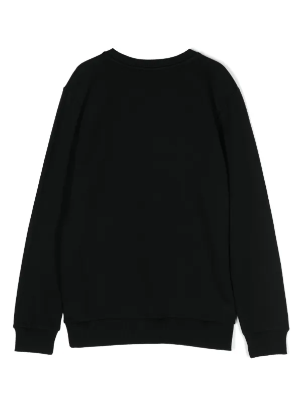 Balmain Kids embossed-logo Cotton Sweatshirt | Black | FARFETCH
