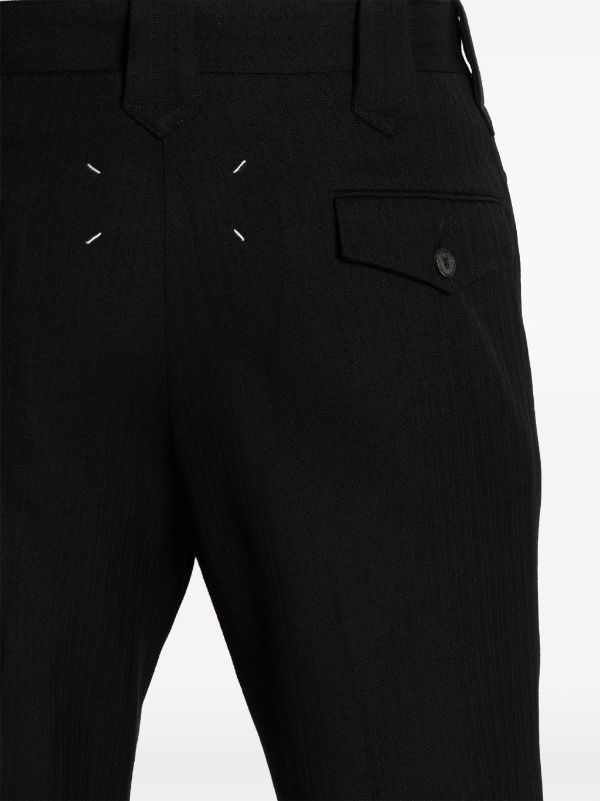 Maison Margiela herringbone-pattern Wool Trousers - Farfetch