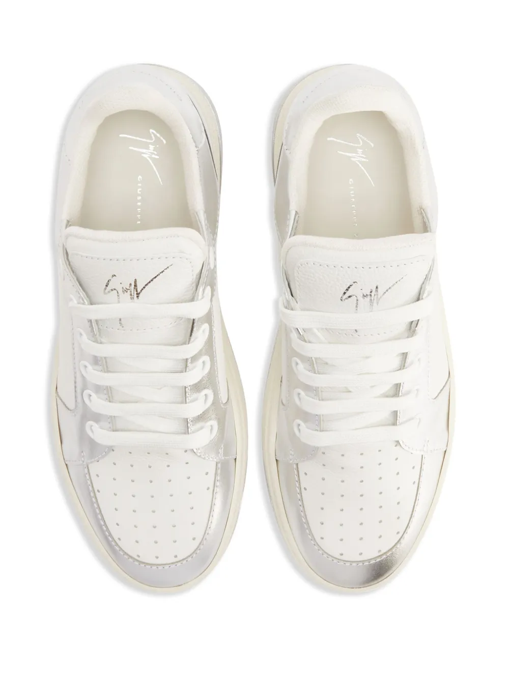 Shop Giuseppe Zanotti Gz94 Low-top Leather Sneakers In White