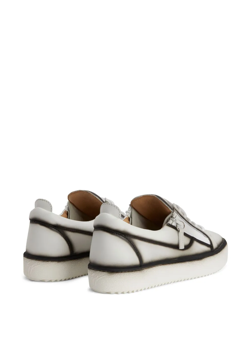 Shop Giuseppe Zanotti Frankie Low-top Leather Sneakers In White