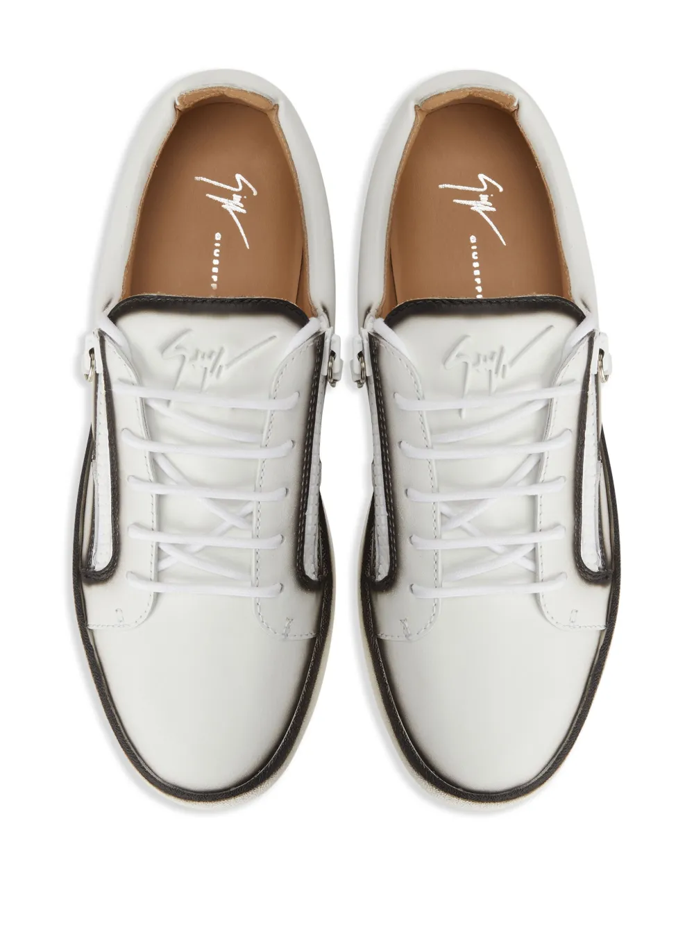 Shop Giuseppe Zanotti Frankie Low-top Leather Sneakers In White