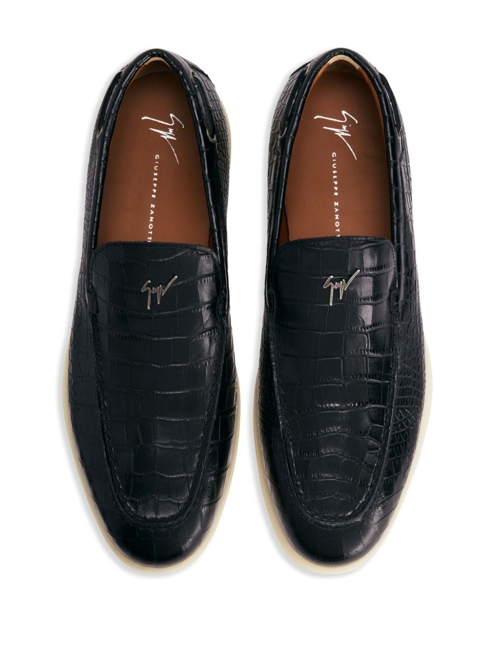 Shop Giuseppe Zanotti The Maui Leather Loafers In Black