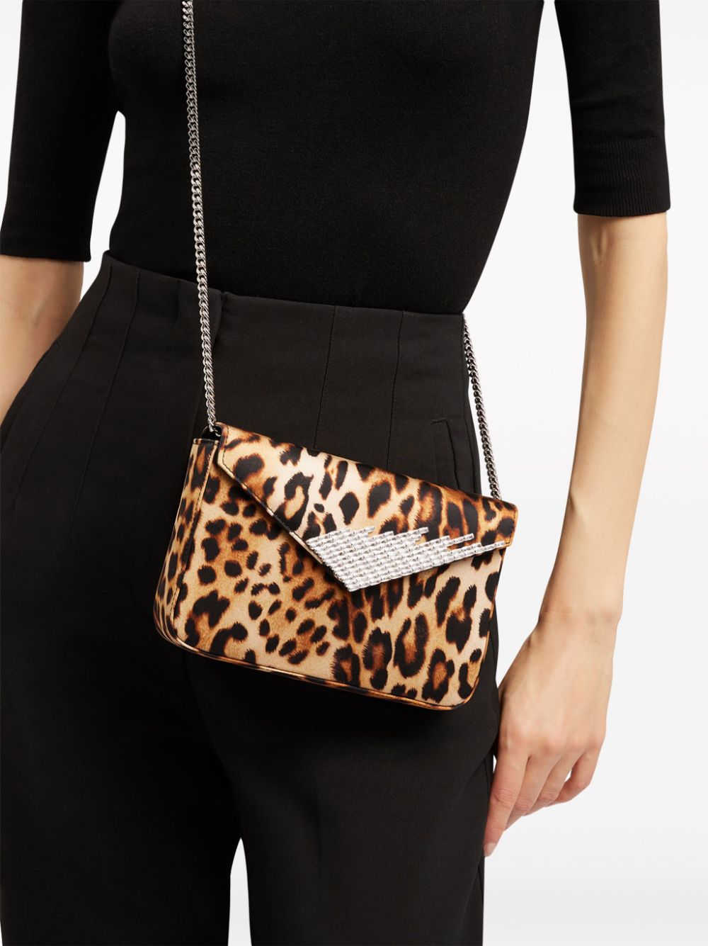 Giuseppe Zanotti Ivery satijnen clutch Bruin