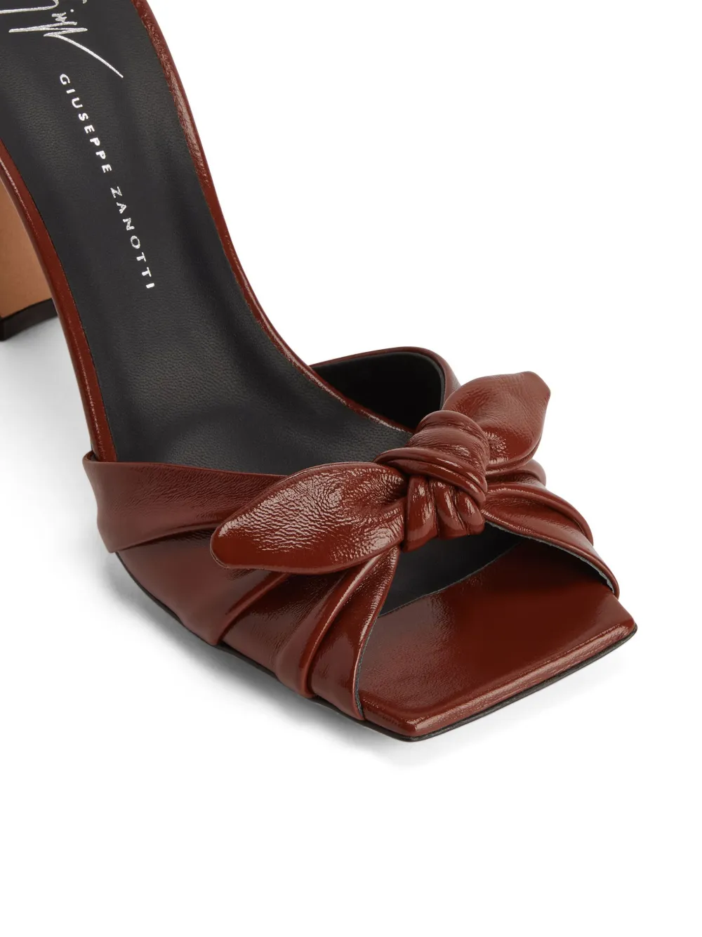 Giuseppe Zanotti Gabriiela 85mm bow-detail leather mules Brown