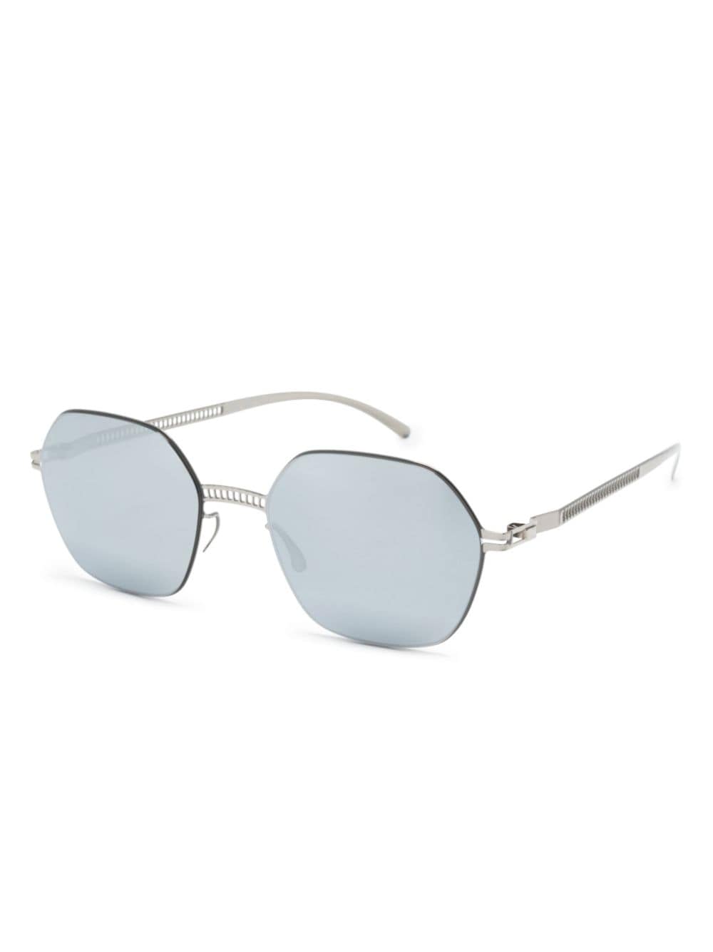 Shop Mykita Geometric-frame Sunglasses In 银色