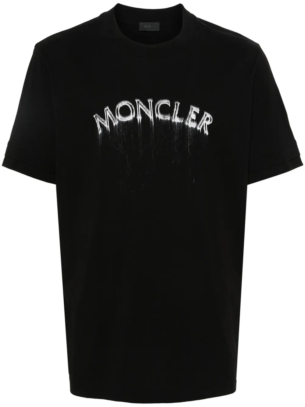 Moncler T-shirt met logoprint Zwart