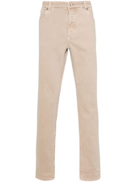 Brunello Cucinelli embroidered-logo straight-leg jeans Men