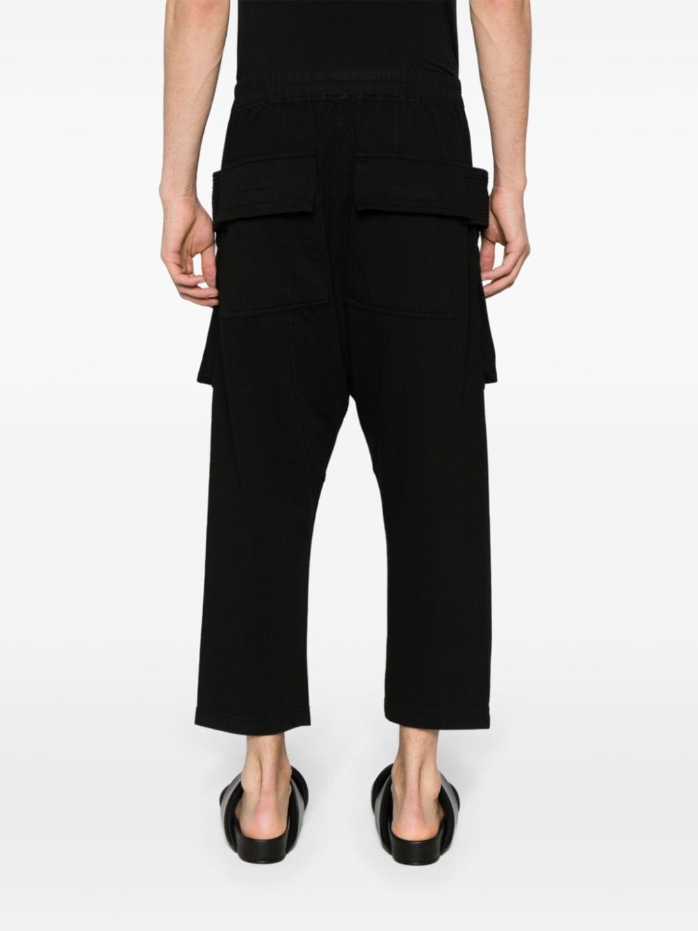 Shop Rick Owens Drkshdw Creatch Cropped Cargo Track Pants In Black