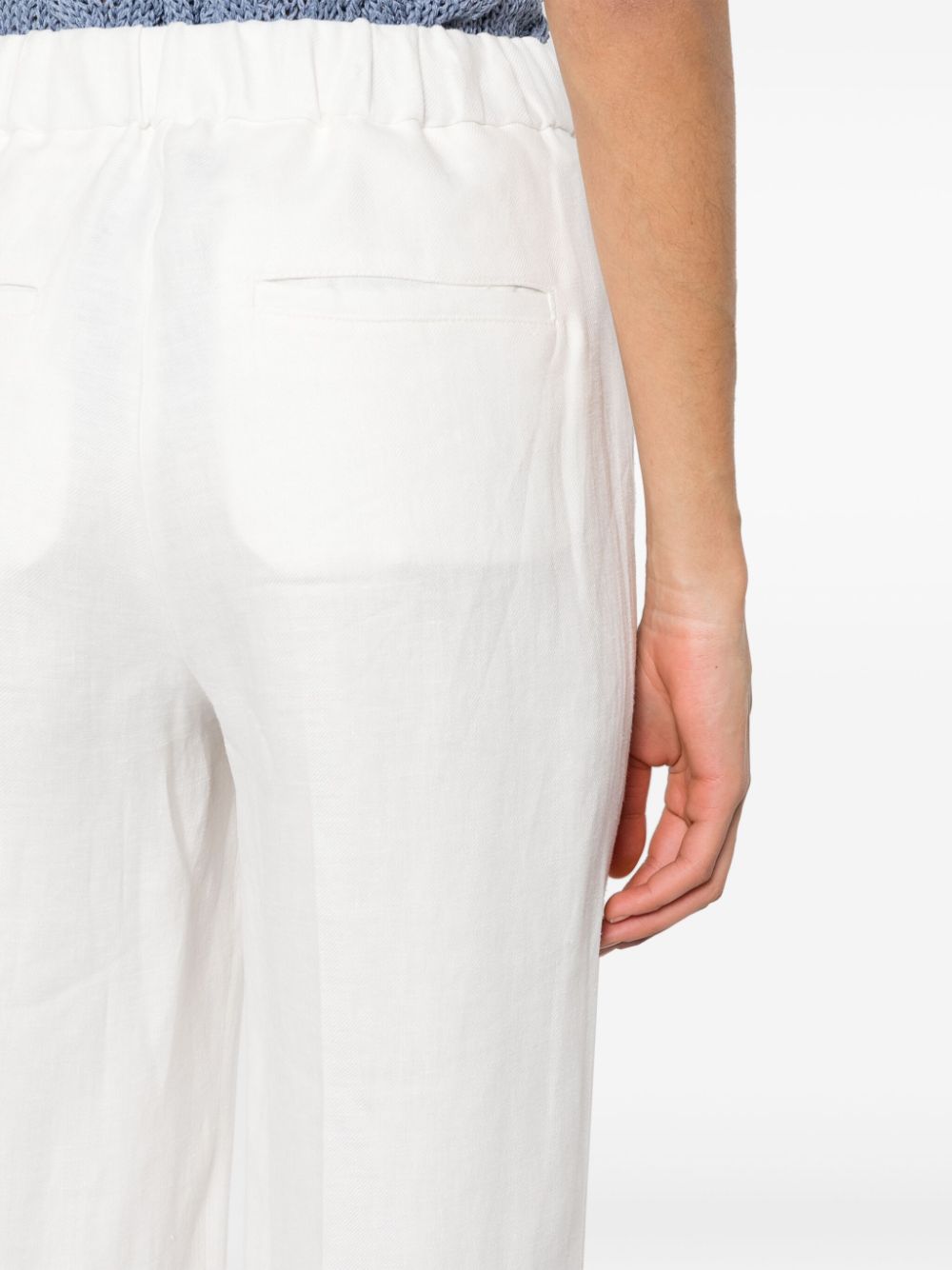 Shop Peserico Beaded Palazzo Pants In White