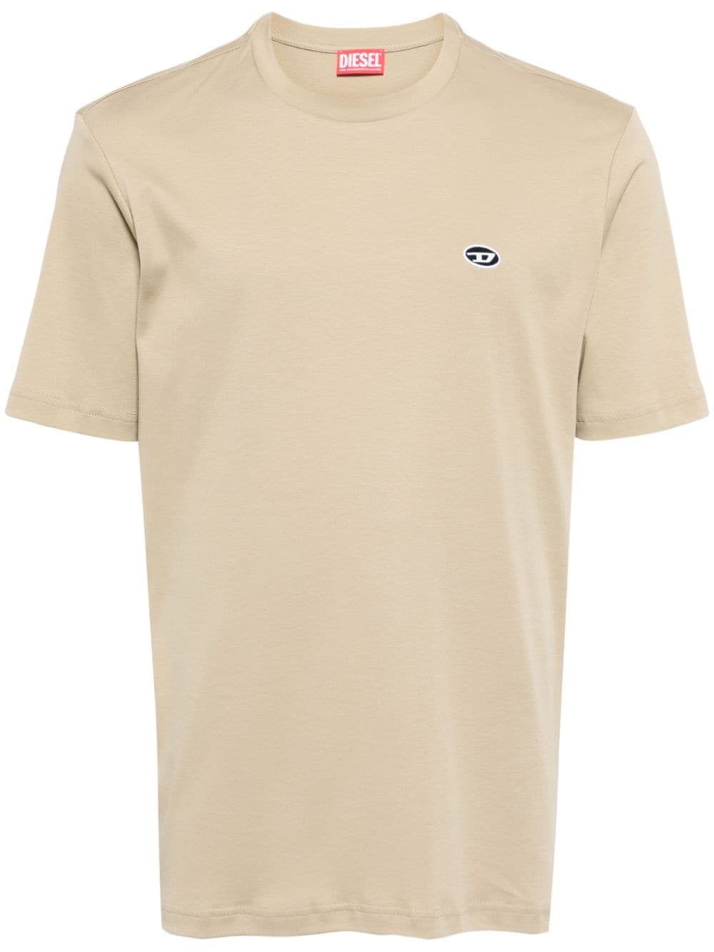 Diesel Just Logo-patch Cotton T-shirt In Brown