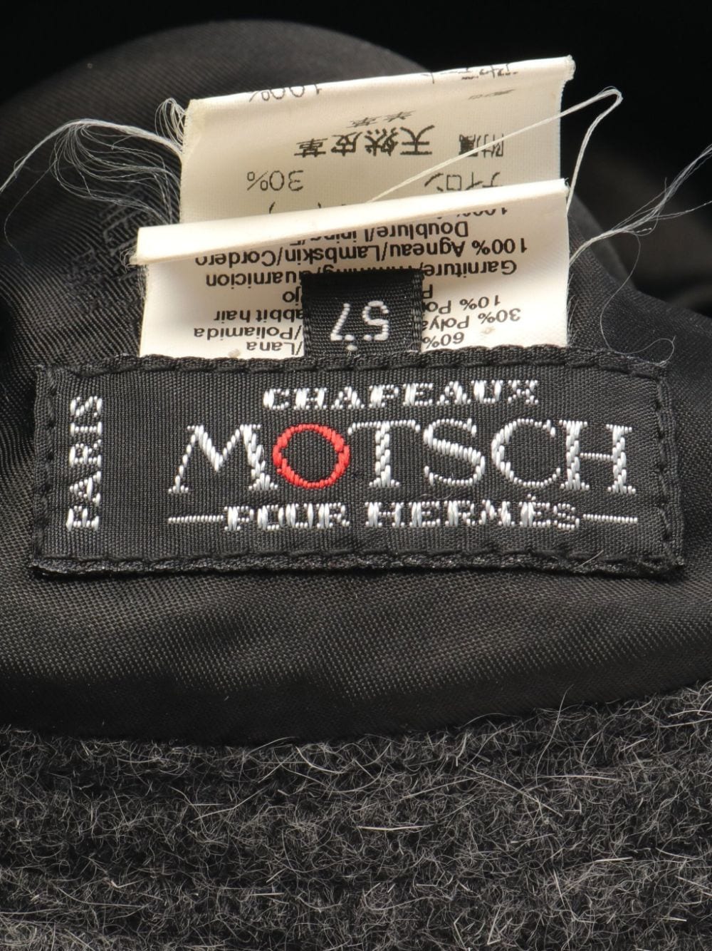 Pre-owned Hermes Motsch 羊毛渔夫帽（2000年代典藏款） In Grey