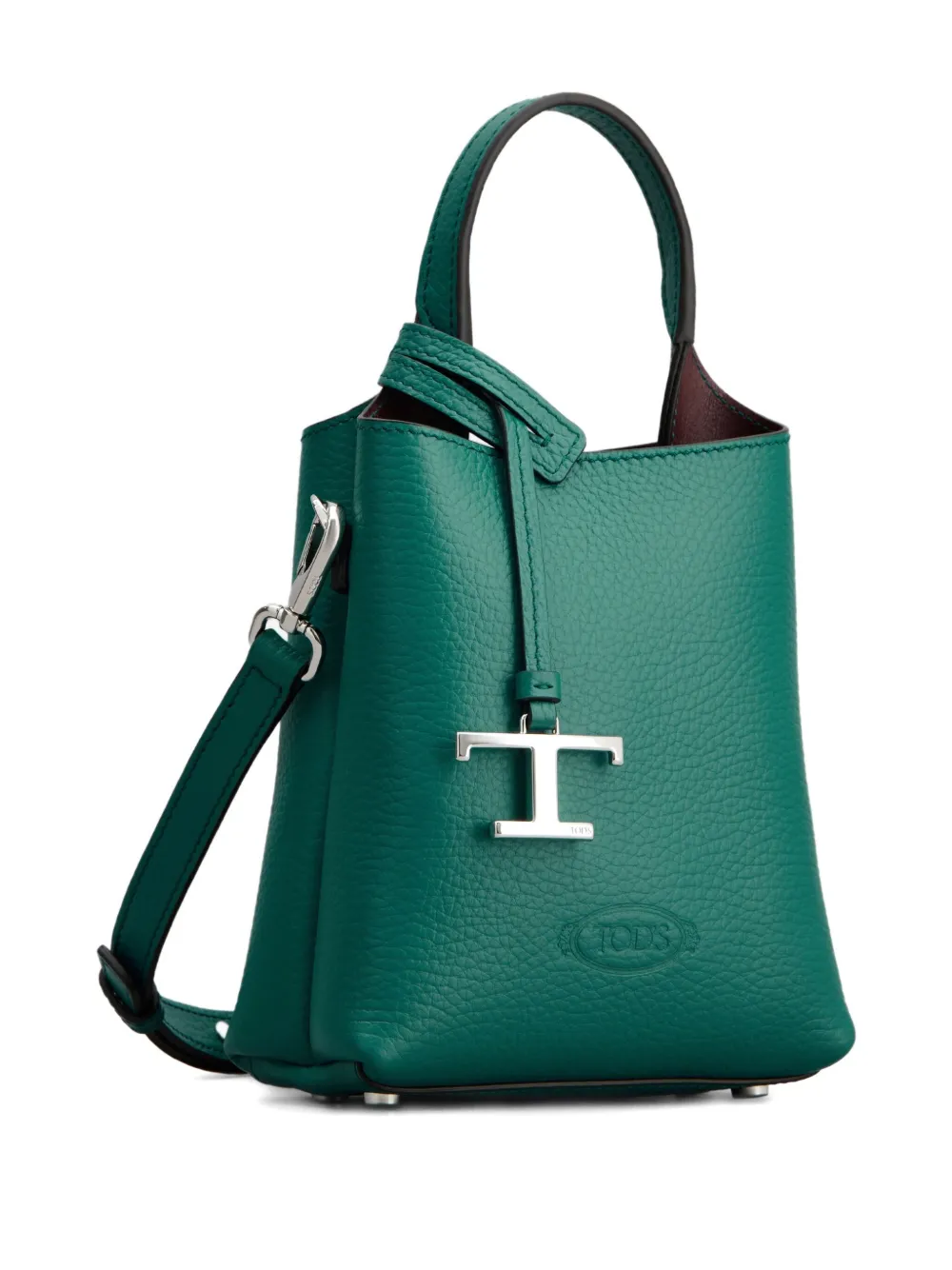 Tod's T-logo bucket-tas met kiezelkorrel Groen