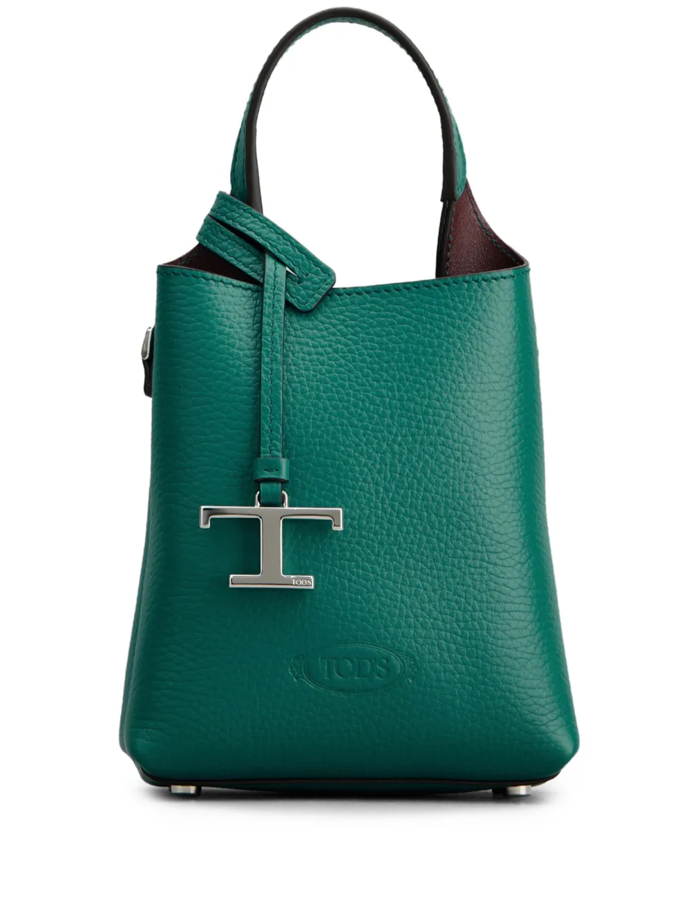Tod's T-logo pebble-grain bucket bag | Green | Image 1