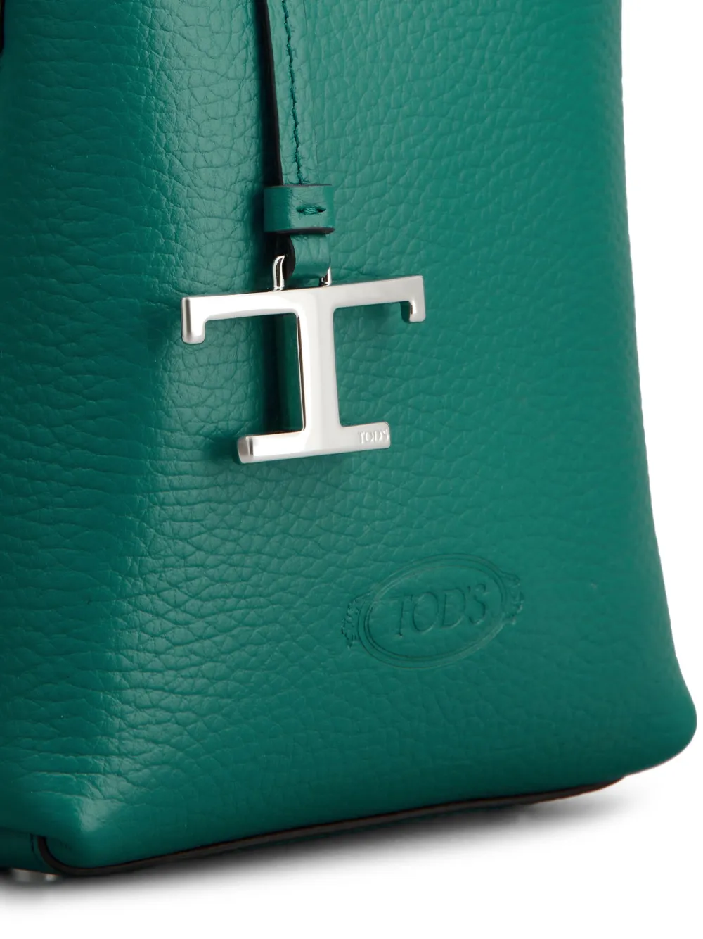 Tod's T-logo bucket-tas met kiezelkorrel Groen