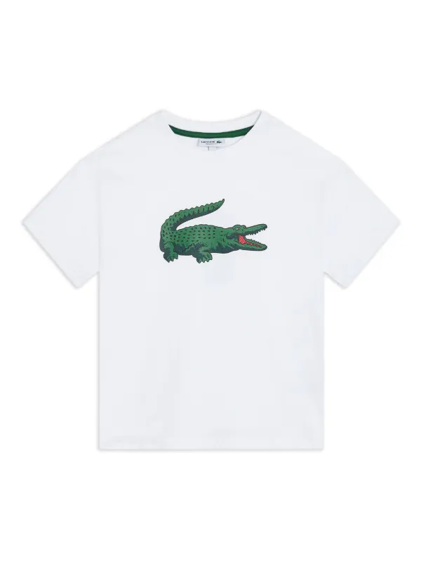 Lacoste Crocodile logo print Cotton T shirt White FARFETCH EG