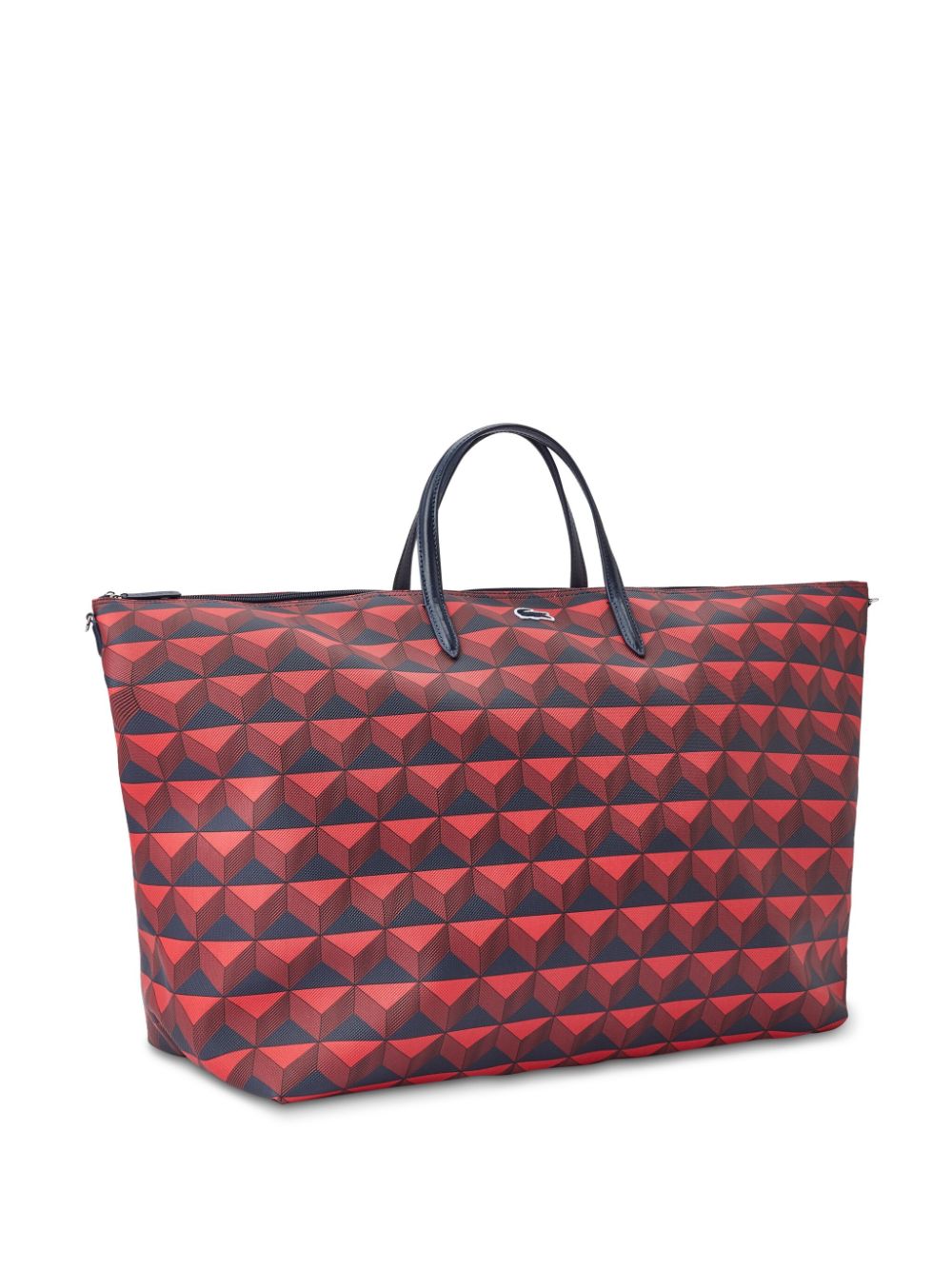 Shop Lacoste Geometric-print Tote Bag In Red