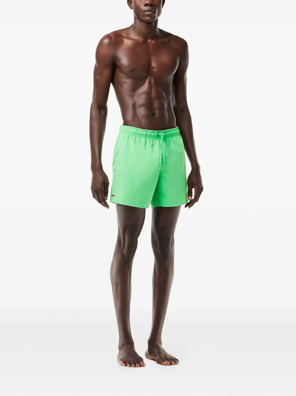 Lacoste Drawstring-waist Swim Shorts In Green
