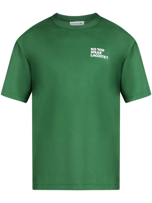 LACOSTE 緑色 Tシャツ DO YOU SPEAK LACOSTE?