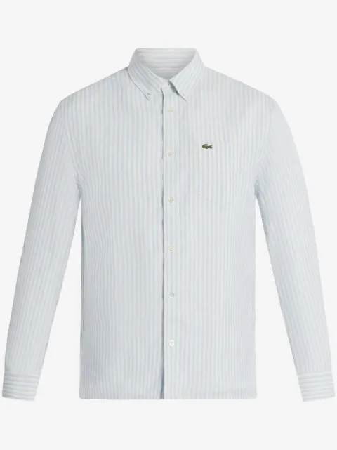 Lacoste logo-appliqué striped shirt