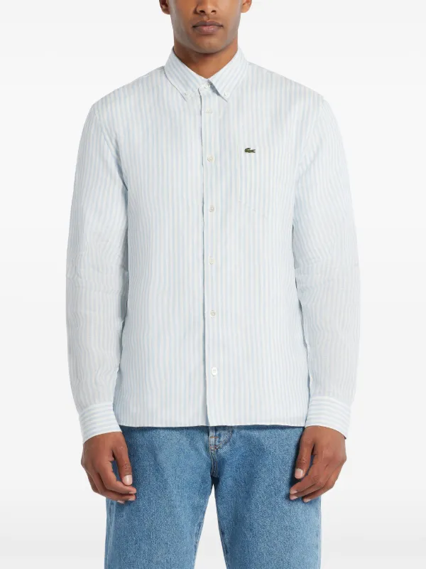超人気高品質 Lacoste ストライプ シャツ | ブルー | FARFETCH JP メンズウェア