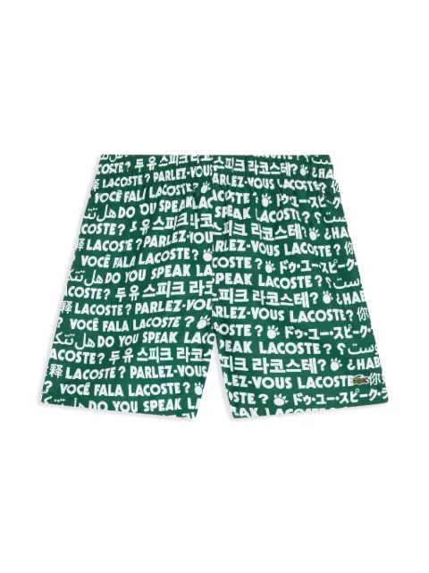 Lacoste logo-print taffeta swim shorts