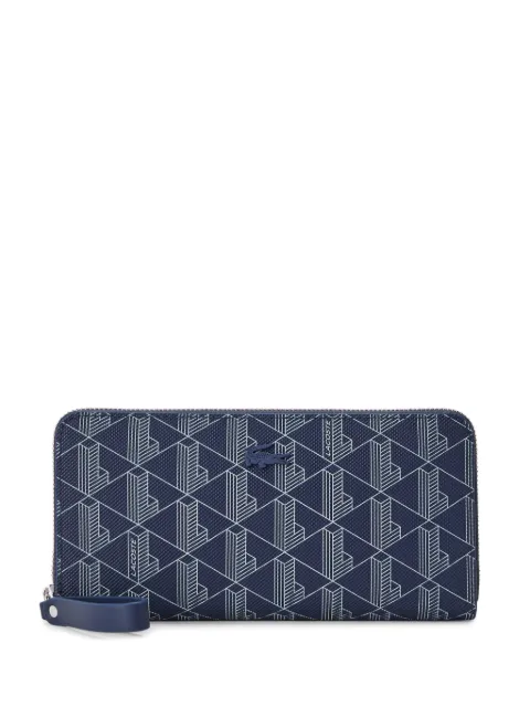 Lacoste logo-appliqué geometric-print zip-around wallet